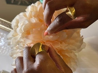 Brass Ring with Brush Detail