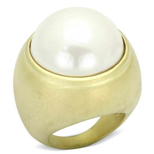 Matte Gold & Pearl Dinner Ring