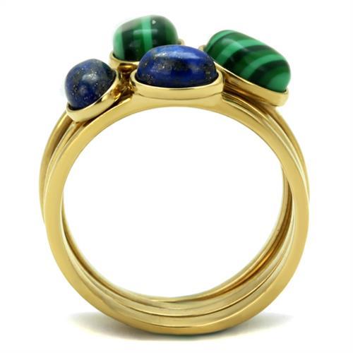 Emerald Malachite 4 Ring Set