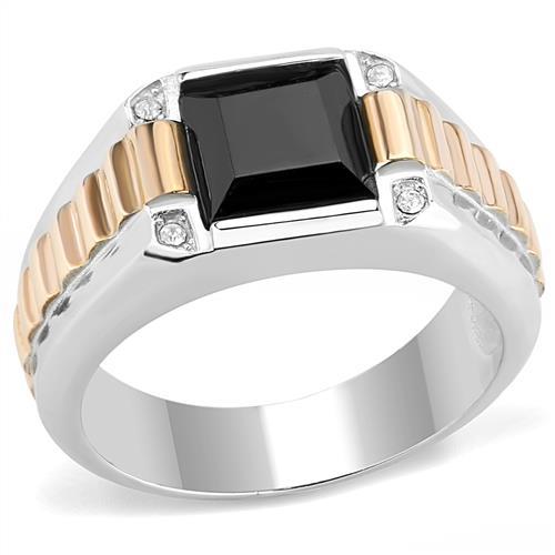 Men Two-Tone Onyx Ring