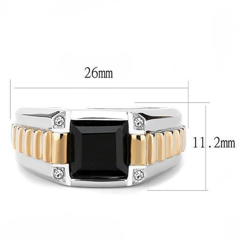 Men Two-Tone Onyx Ring