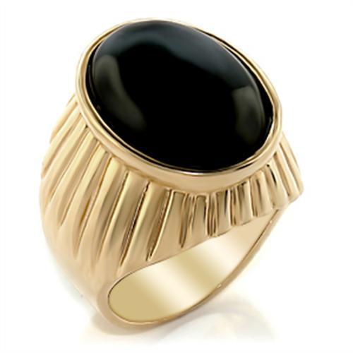 Brass and Onyx Dinner Ring