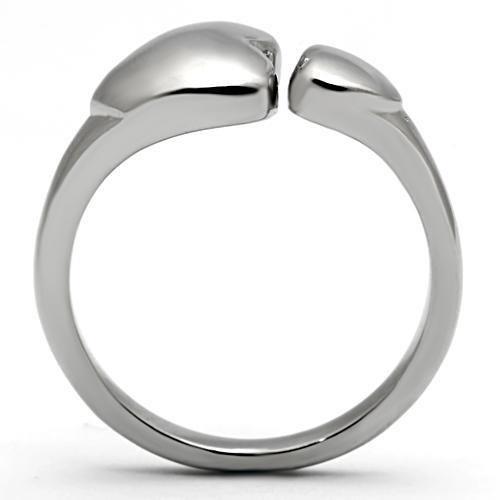 2 Hearts Silver Ring