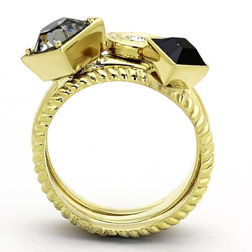 Jet and Gold 3 Ring Set