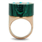 Emerald & Rose Gold Circular Ring
