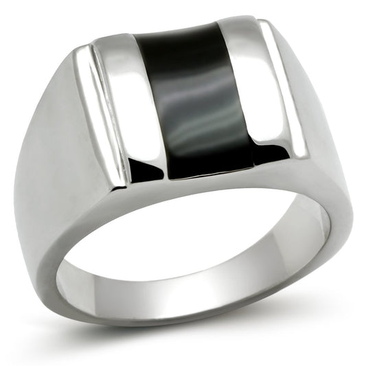 Black and Silver Simple Mens Ring