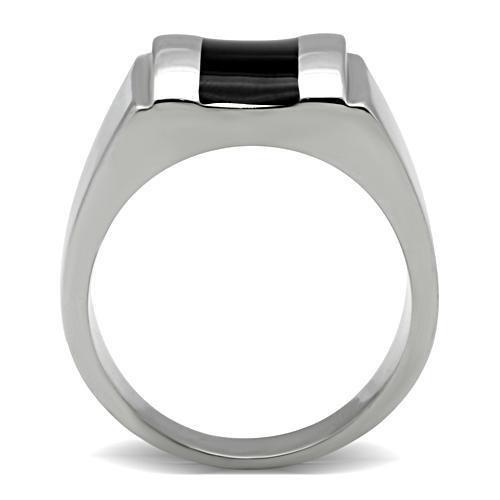 Black and Silver Simple Mens Ring