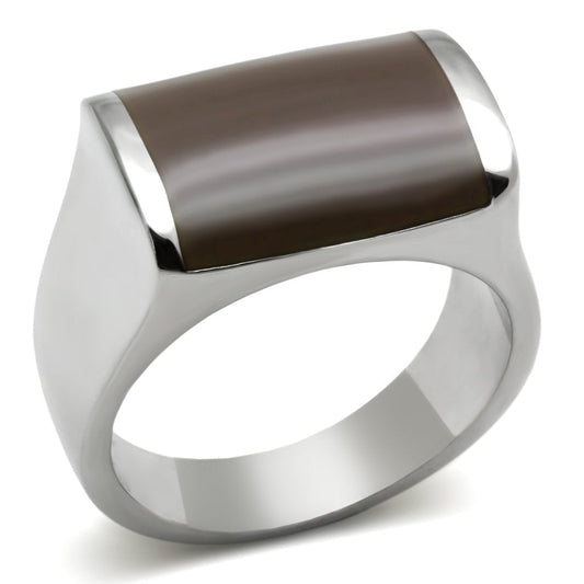 Brown & Silver Epoxy Ring